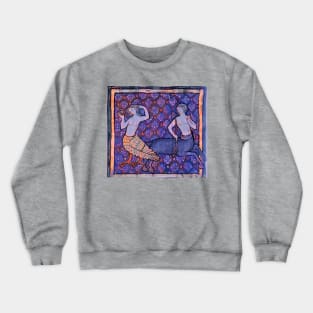 Presence Medieval An Onocentaur with a Bow Looks at a Siren. Crewneck Sweatshirt